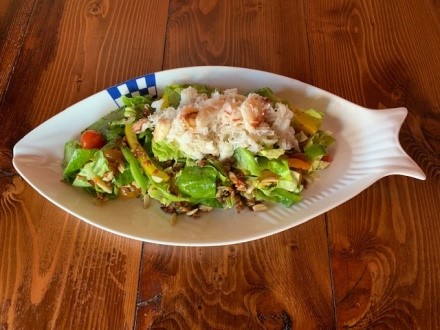 Order "Grab Your Bibb" Dungeness Crab Salad food online from Duke's Seafood store, Seattle on bringmethat.com