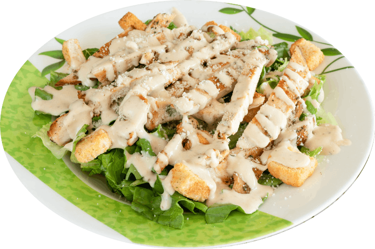 Order Caesar Salad with Grilled Chicken - Salad food online from Tucky Pizza store, Linden on bringmethat.com
