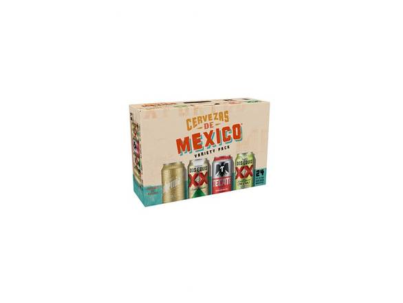 Order Cervezas De Mexico Variety Pack - 12x 12oz Cans food online from Liquor Cabinet store, Houston on bringmethat.com