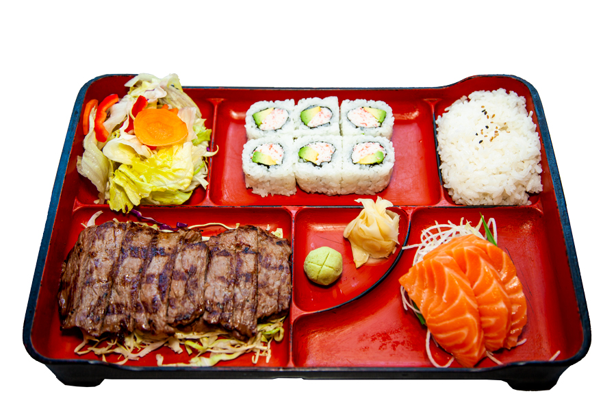 Order 5. Beef Teriyaki and  California Roll Sashimi Dinner food online from Kippu Japanese Cuisine store, San Francisco on bringmethat.com
