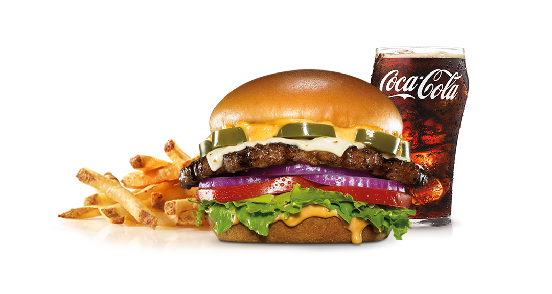 Order Jalapeno Angus Burger Combo food online from Carl Jr store, Scotts Valley on bringmethat.com