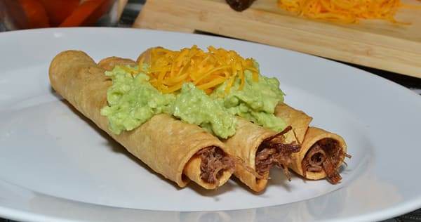 Order 3 Rolled Tacos with Guacamole food online from Federico's Mexican Food store, Phoenix on bringmethat.com