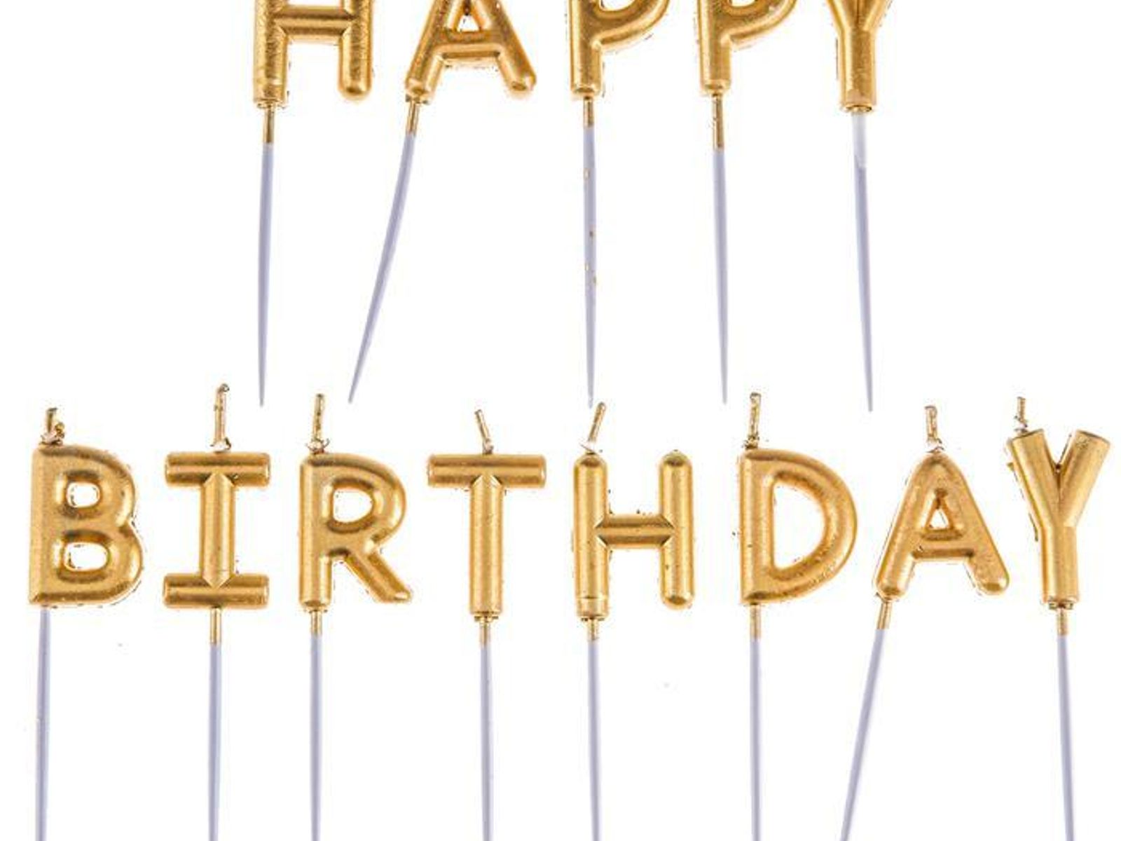 Order Gold Happy Birthday Letter Candles food online from Lancaster Cupcake store, Lancaster on bringmethat.com