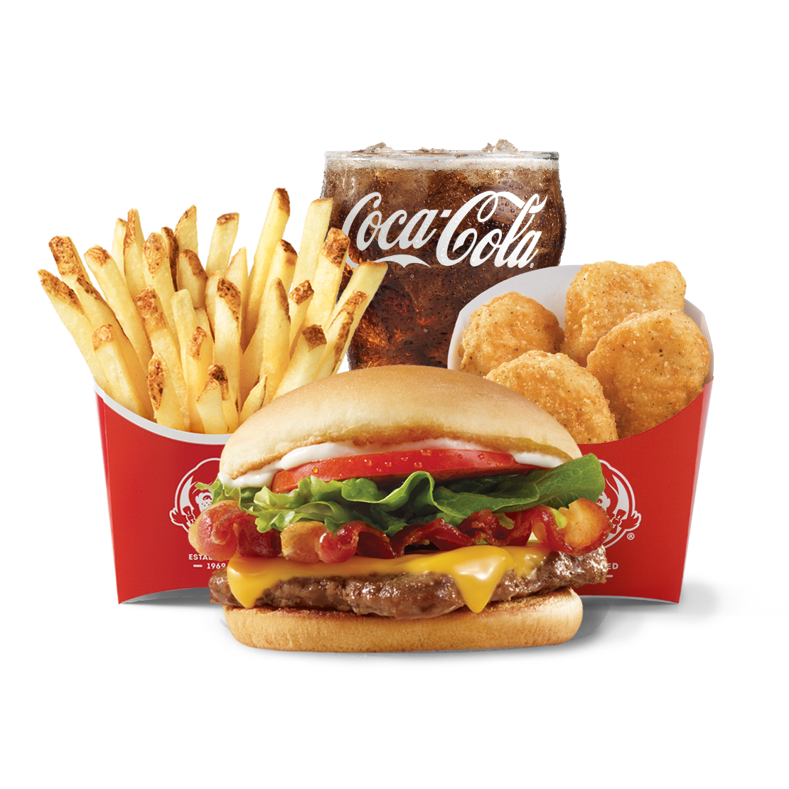 Order Jr. Bacon Cheeseburger Biggie™ Bag food online from Wendy's store, Walkertown on bringmethat.com