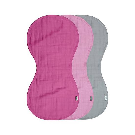 Order green sprouts® 3-Pack Organic Cotton Muslin Burp Cloths in Pink and Gray food online from Bed Bath & Beyond store, Lancaster on bringmethat.com