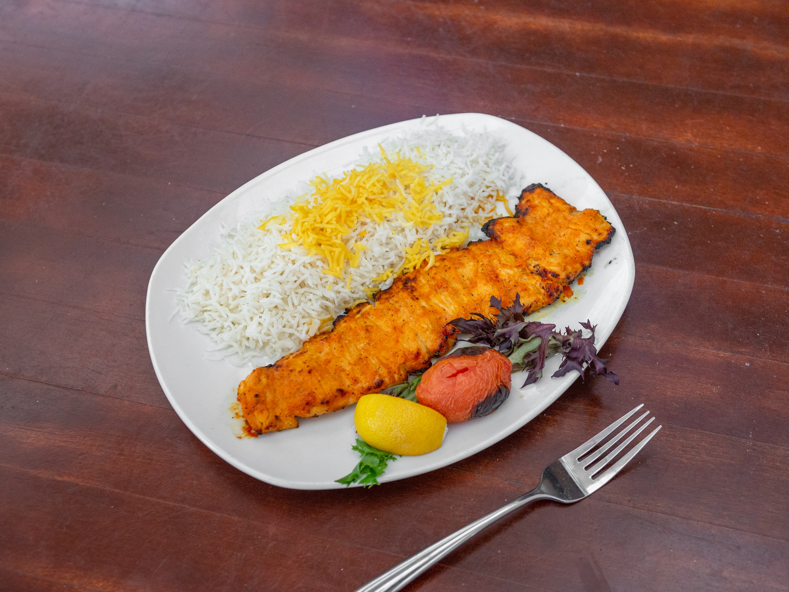 Order Chicken Barg Kabob Dinner food online from Sufis: A Taste Of Persia store, Atlanta on bringmethat.com