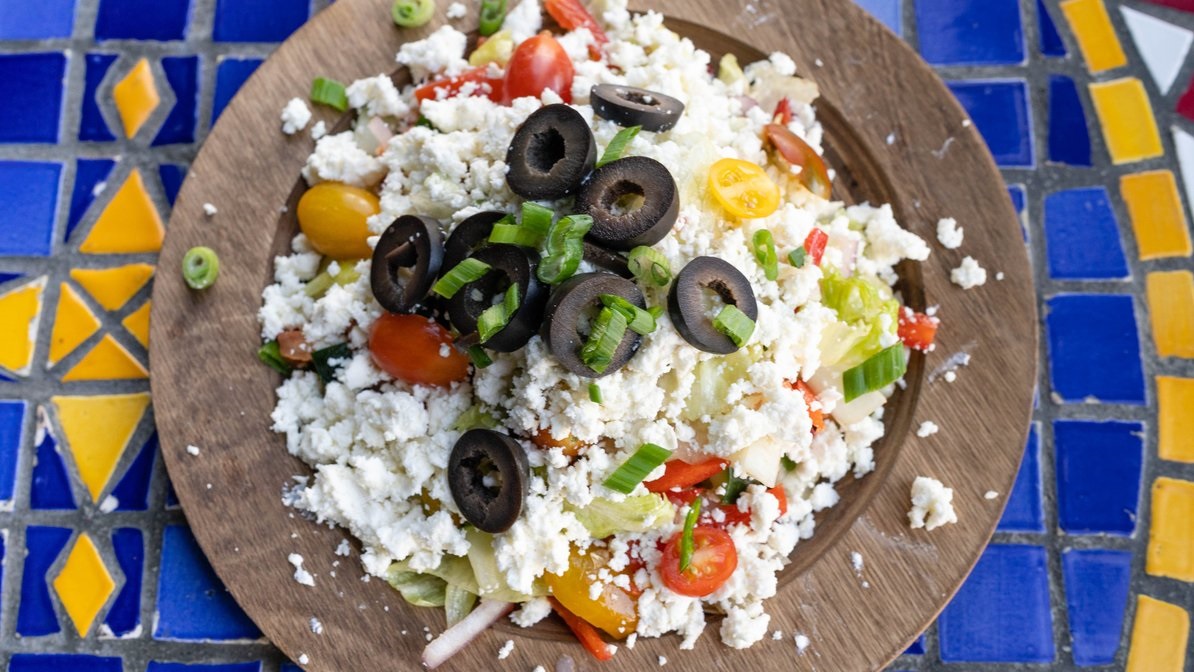 Order Greek Twist Salad food online from Subzilla store, Anaheim on bringmethat.com