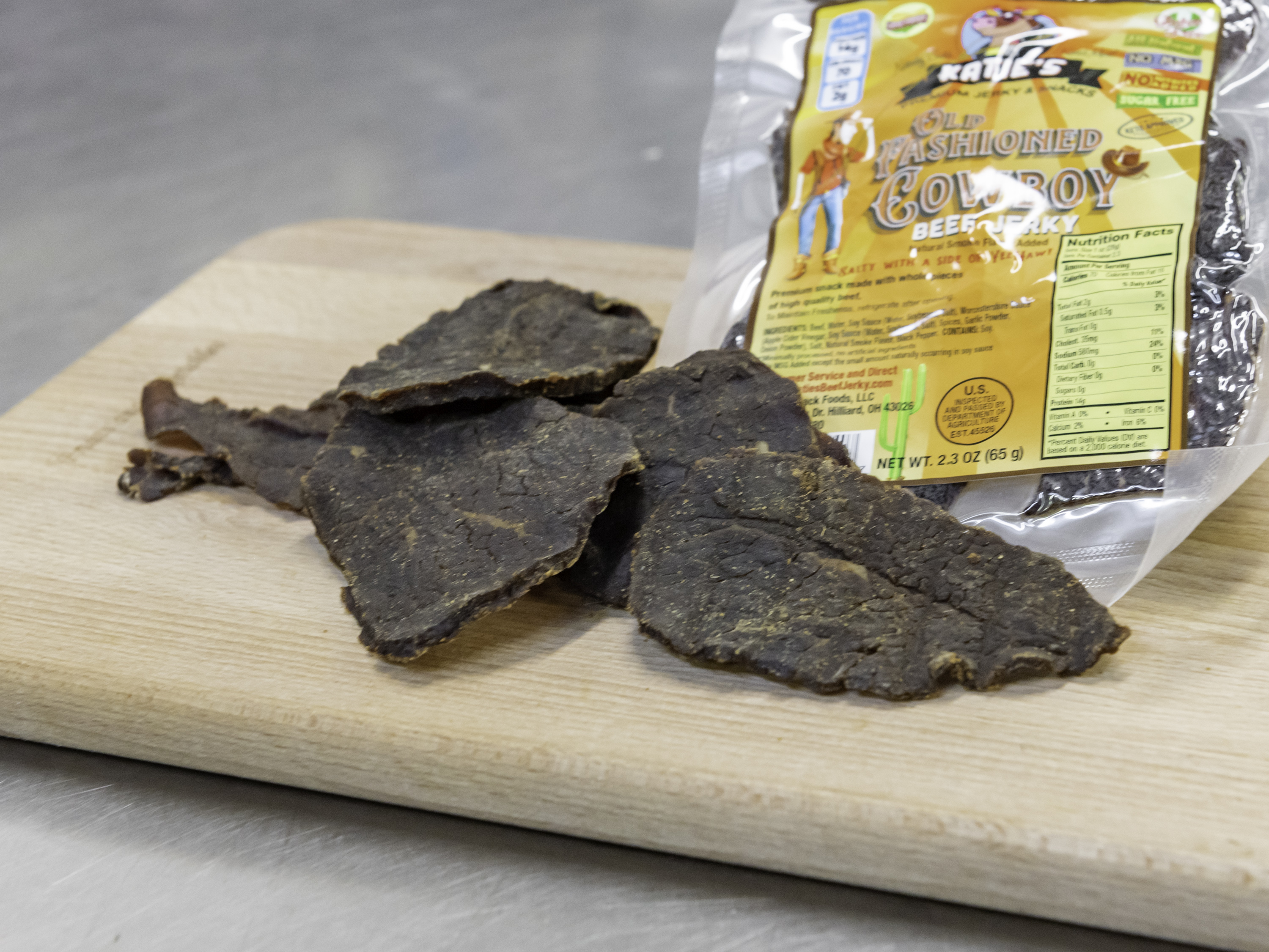 Order Old Fashioned Cowboy Beef Jerky food online from Katie Snack Foods store, Hilliard on bringmethat.com