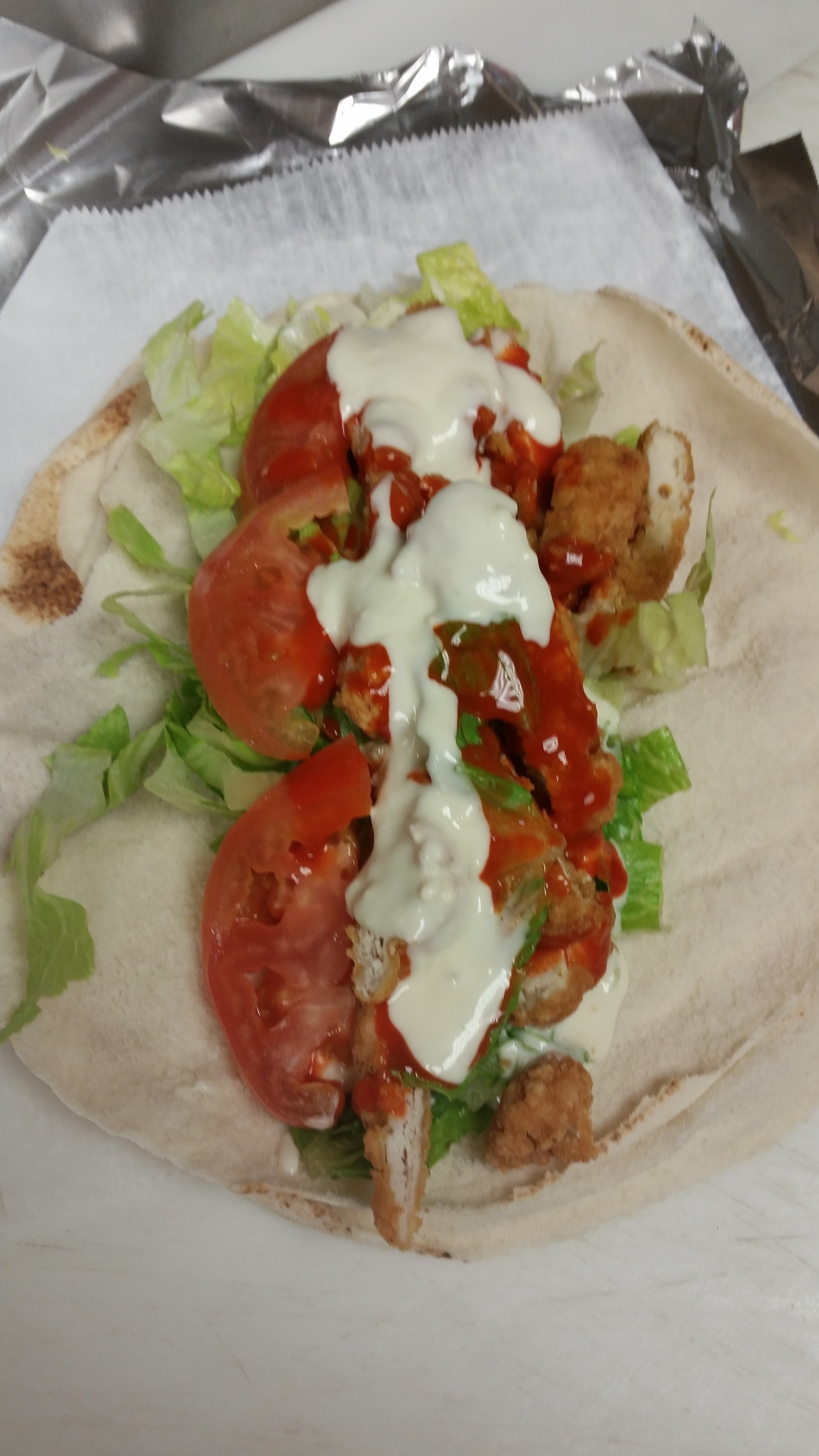 Order Buffalo Chicken Wrap food online from Minervas Pizza store, Providence on bringmethat.com