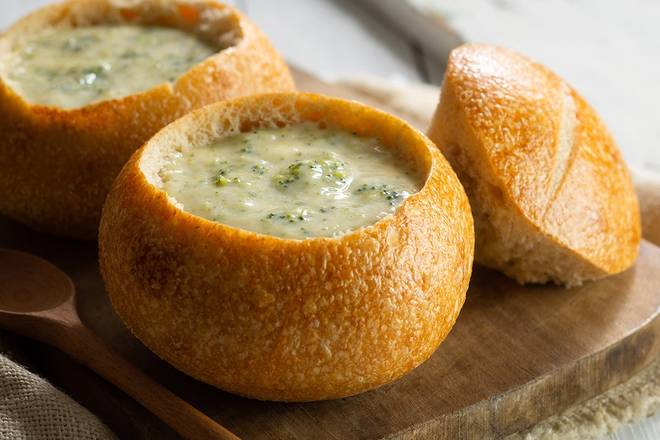 Order Soup in a Sourdough Bun food online from Kneaders Bakery & Cafe store, Surprise on bringmethat.com
