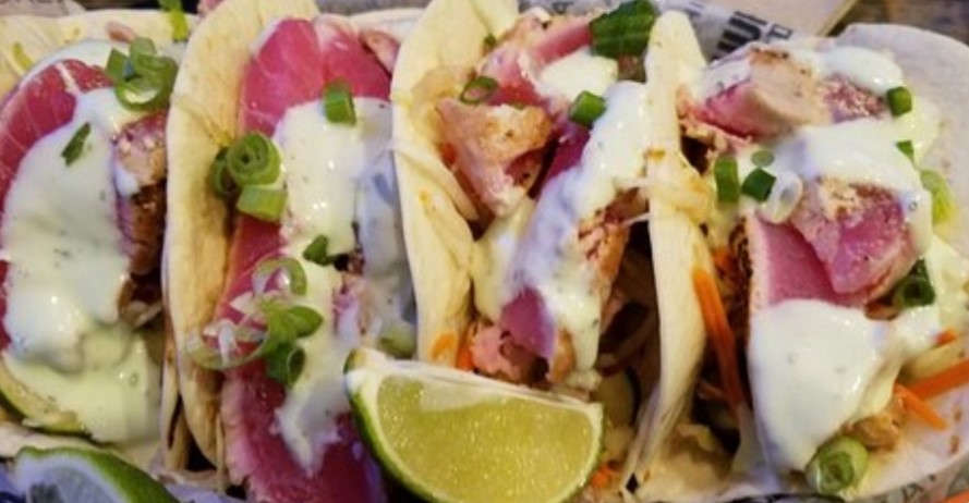 Order Ahi Tuna Tacos food online from Hurricane Grill & Wings store, Newburgh on bringmethat.com