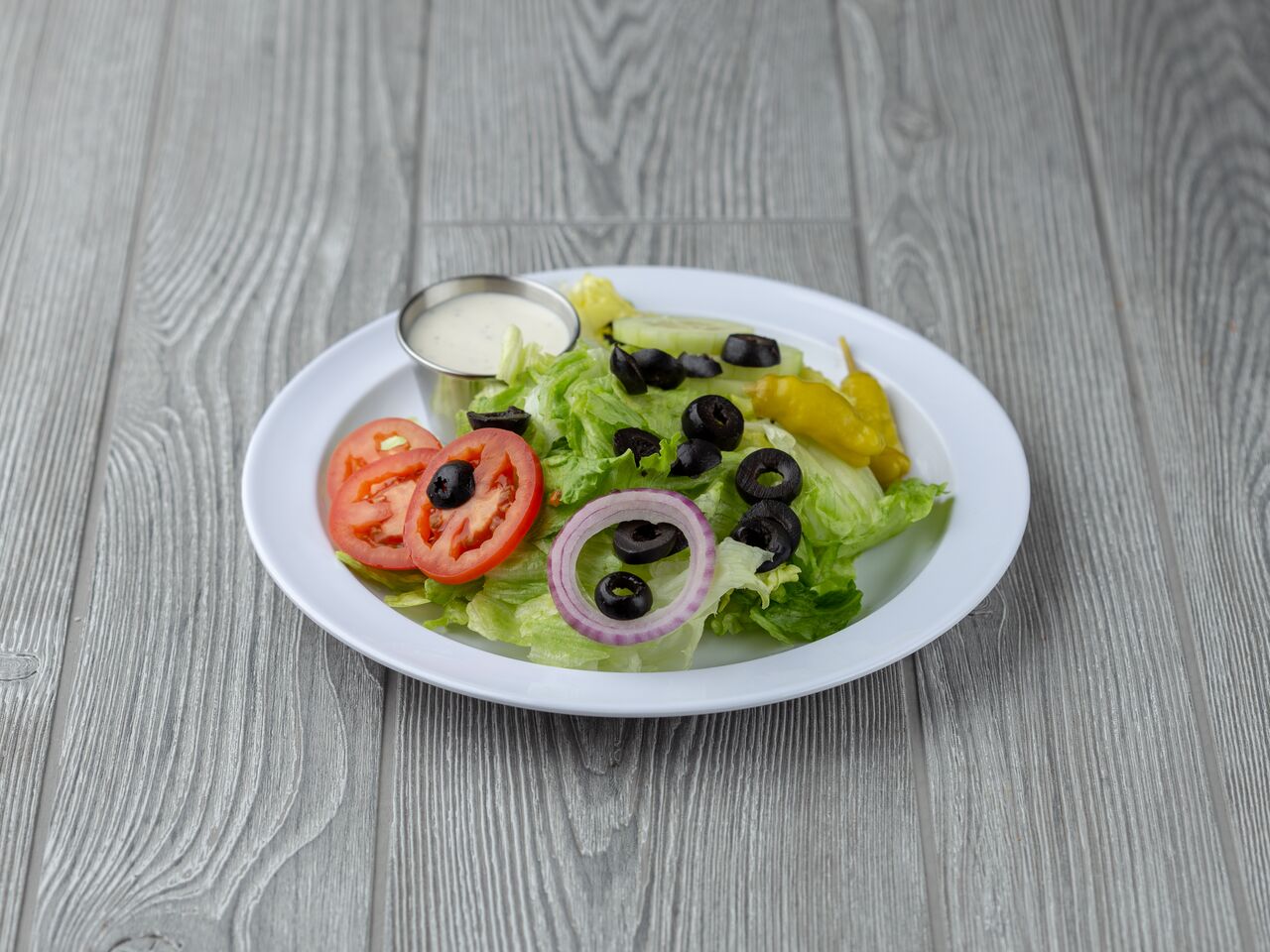 Order Tossed Green Salad food online from Avila's Pizza X Two store, Long Beach on bringmethat.com