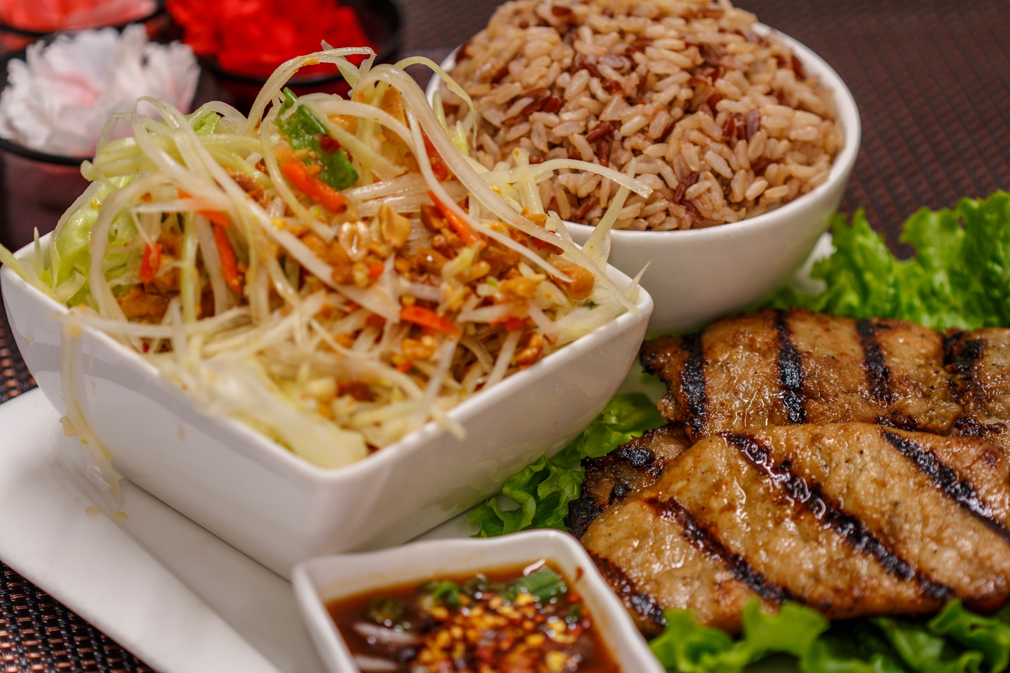 Order Grilled Pork food online from Up 2u Thai Eatery store, Alameda on bringmethat.com