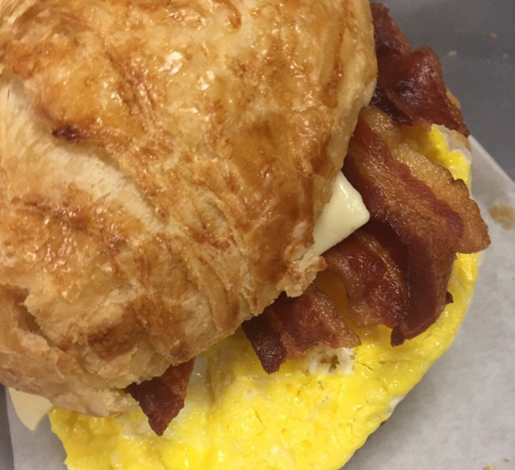 Order Bacon, Egg and Cheese on Croissant food online from Ontario Donuts store, Ontario on bringmethat.com