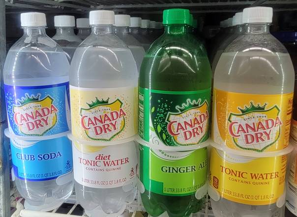 Order Canada dry 1 liter-club soda,tonic,diet tonic, and gingerale food online from Hub Market & Deli store, San Diego on bringmethat.com