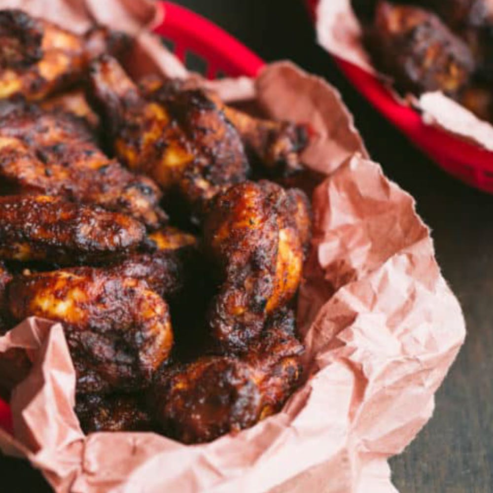 Order Smoked Jumbo Chicken Wings - 5 Wings food online from Friendly Tavern store, St Marys on bringmethat.com