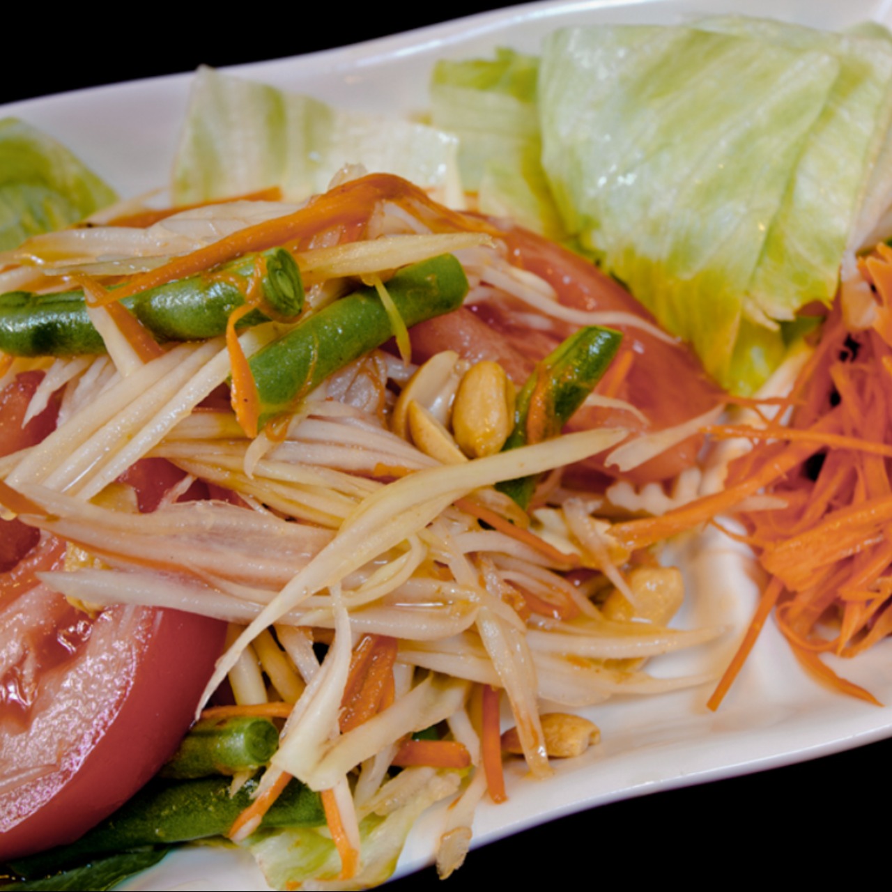 Order Som Tum-Papaya Salad food online from Chabaa Thai Cuisine store, San Francisco on bringmethat.com
