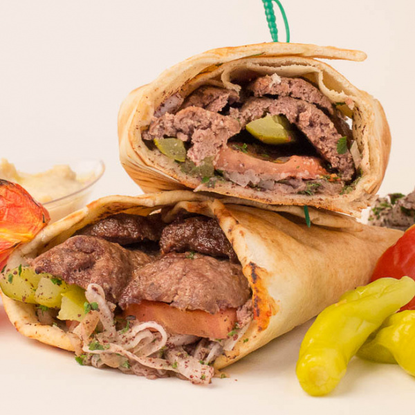 Order B4 Ground Beef Kabob Sandwich food online from Zamani Mediterranean Grill store, Spring on bringmethat.com
