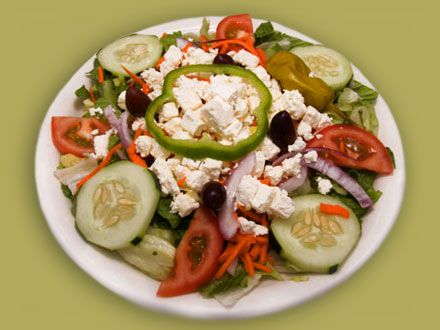 Order Greek Salad Fresh Cut food online from Troy Greek Restaurant store, San Diego on bringmethat.com
