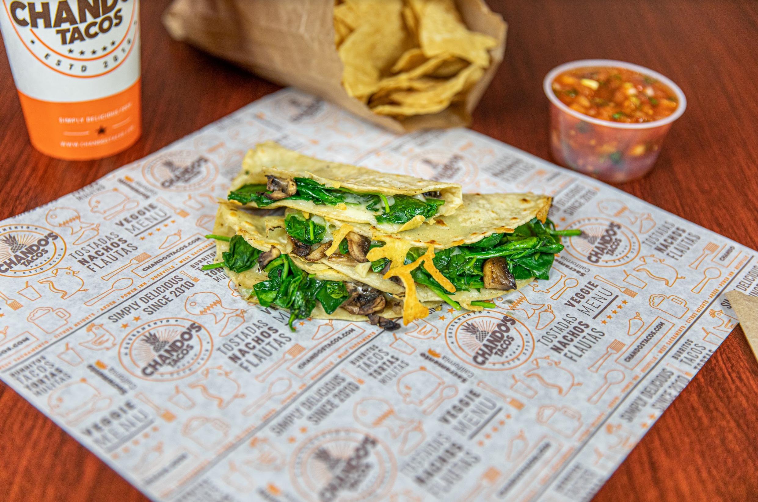 Order Spinach Taco food online from Chando Tacos store, Roseville on bringmethat.com