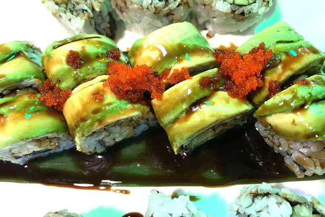Order Dragon Roll food online from Fuji Japanese Restaurant store, Greensboro on bringmethat.com