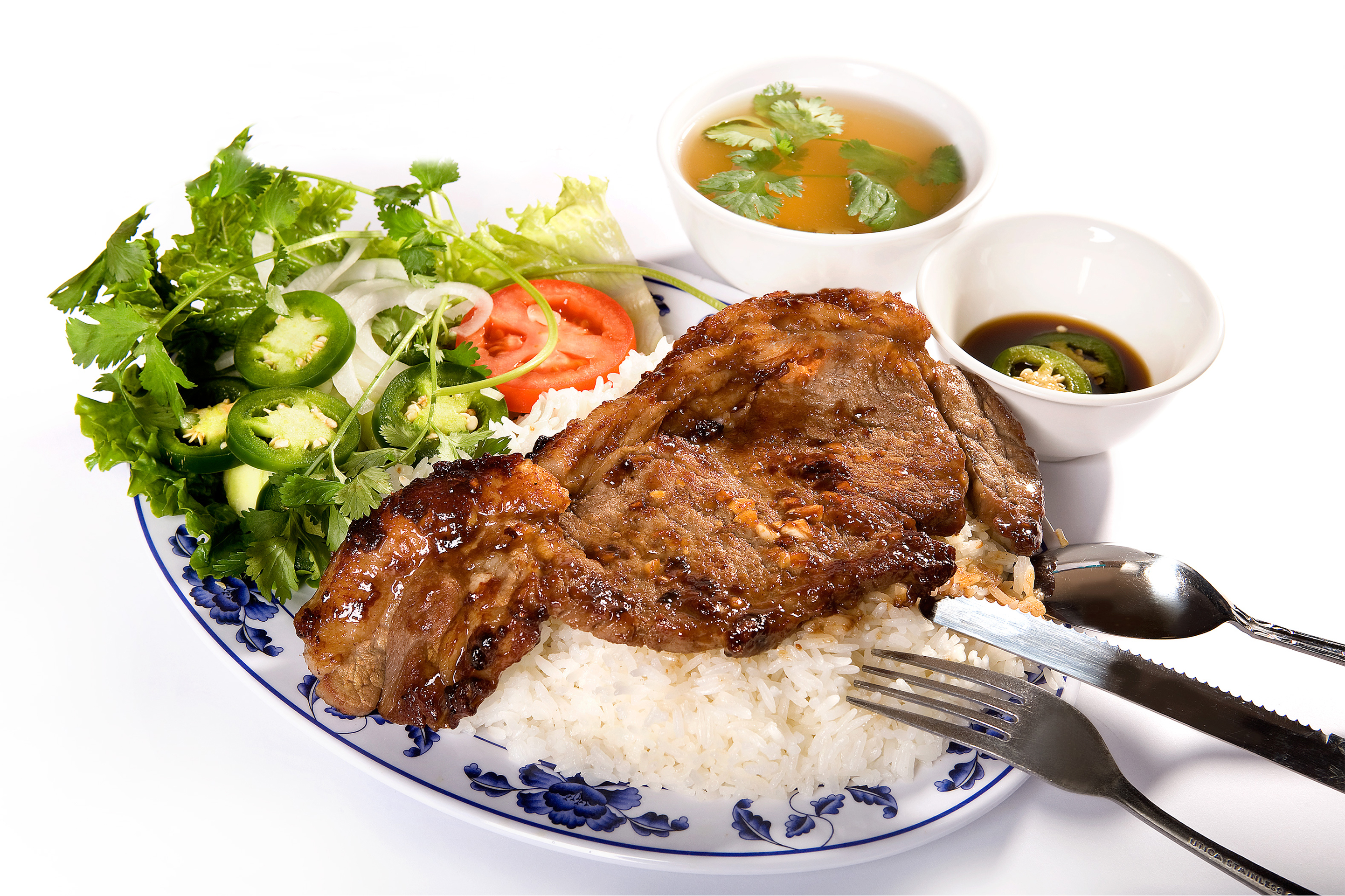 Order Cơm Thịt Bò Bít Tết /  New York Steak #42 food online from Pho Huong store, San Jose on bringmethat.com