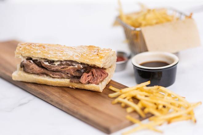 Order Prime Rib French Dip food online from Polly's Pies store, Fullerton on bringmethat.com