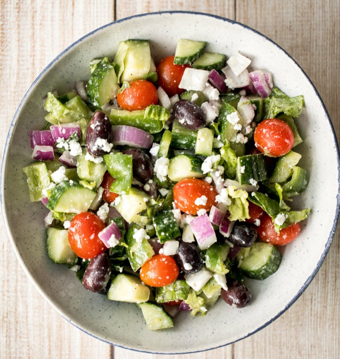 Order Greek Salad - Medium food online from J-Joe Berrylicious store, White Plains on bringmethat.com