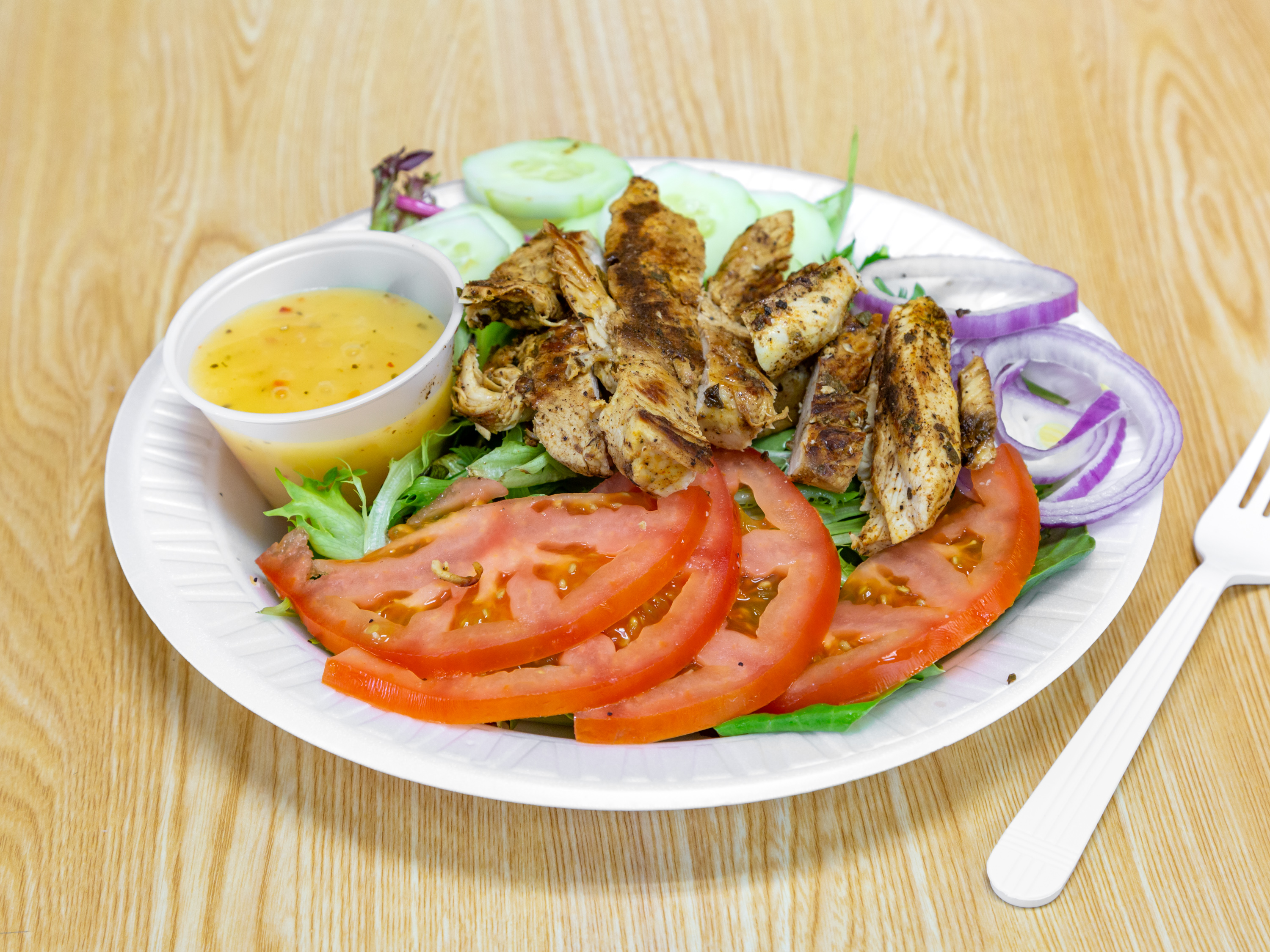 Order Grilled Chicken Over Green Salad food online from Bagel One store, Spotswood on bringmethat.com