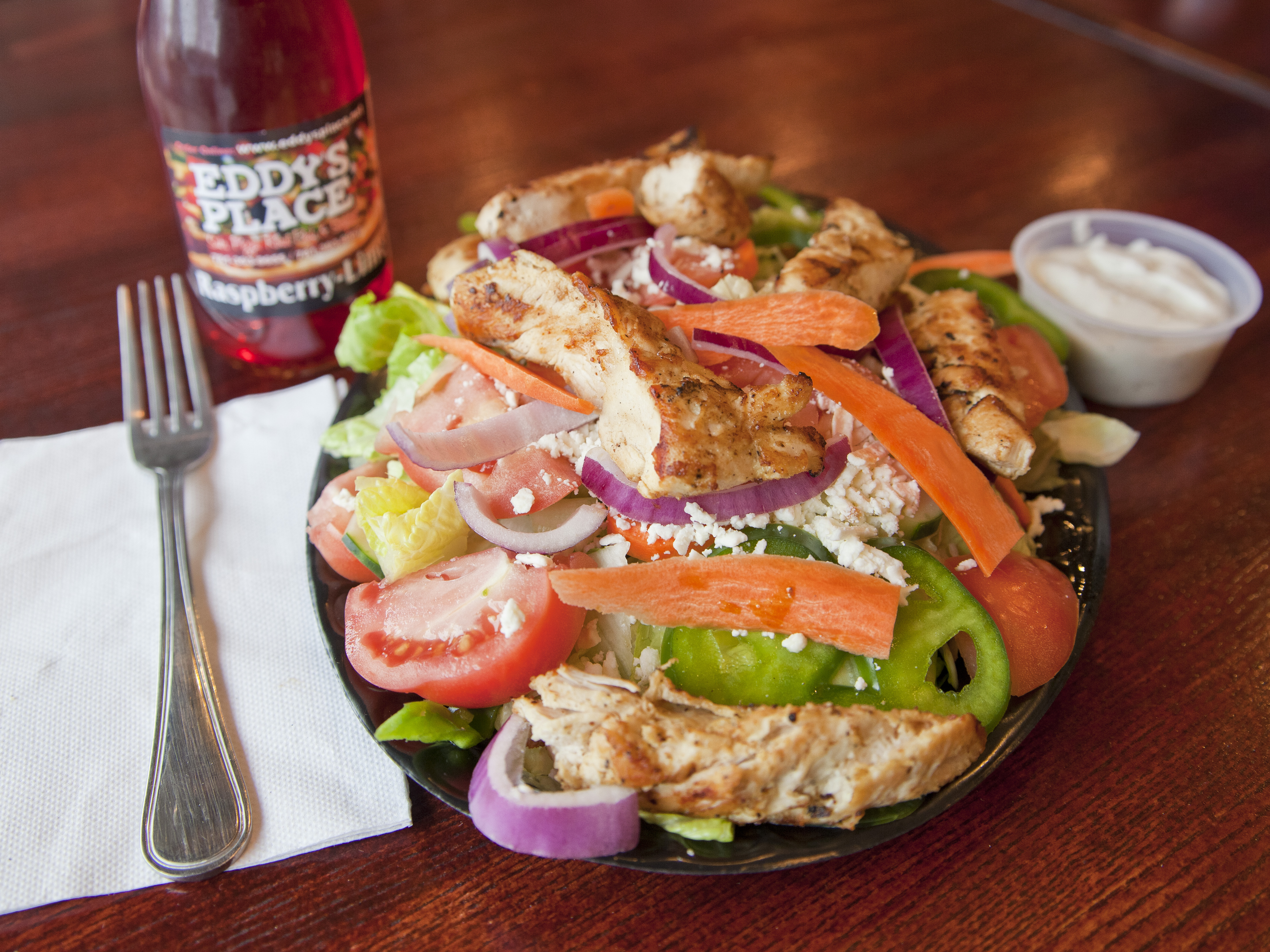 Order Grilled Chicken Kebab Salad food online from Eddy's Place store, Medford on bringmethat.com