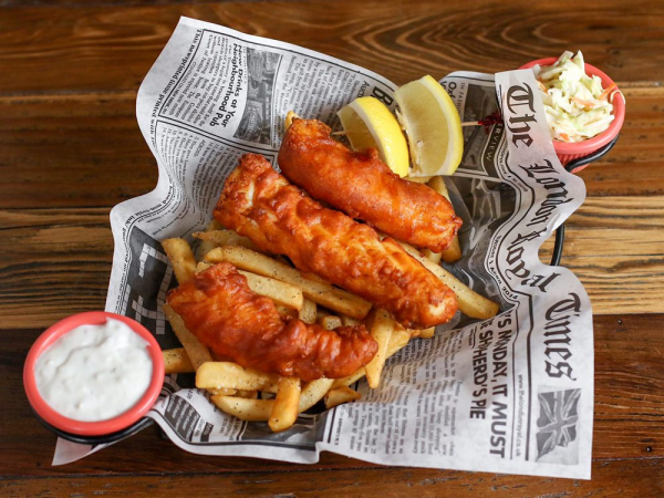 Order Beer-Battered Fish and Chips food online from Sutter Pub store, San Francisco on bringmethat.com