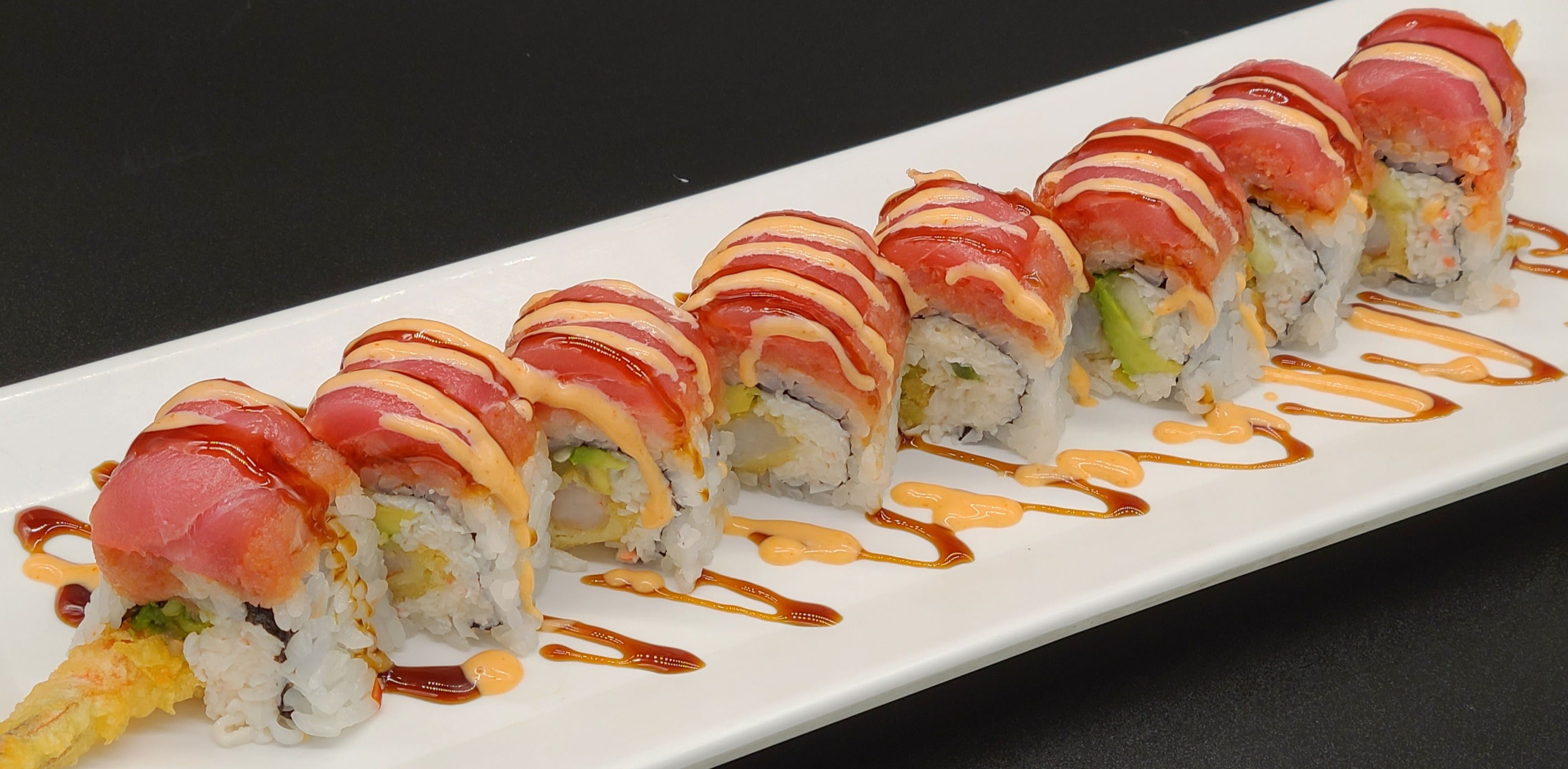 Order F13. Harbor Roll(8pcs) food online from Hello Sushi store, Fullerton on bringmethat.com