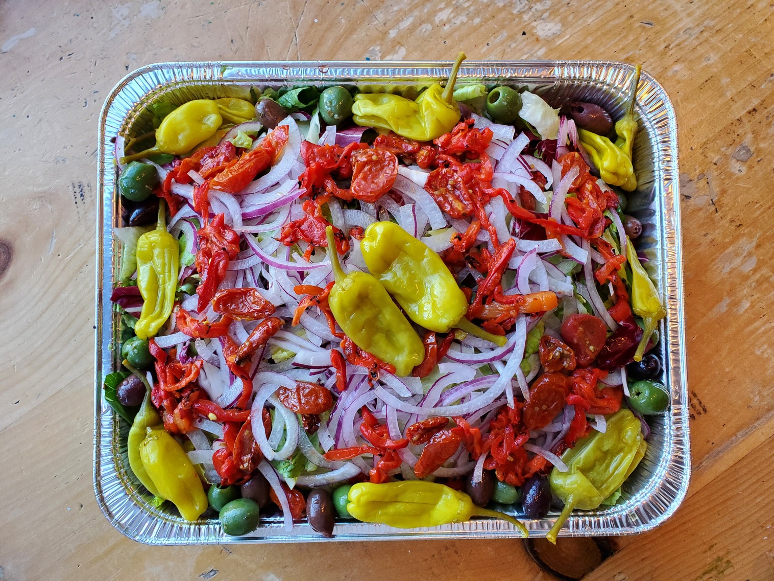 Order XL Pizzeria Salad - 1/2 Tray food online from Corner Slice store, New York on bringmethat.com