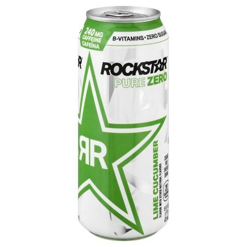Order Rockstar · Pure Zero Lime Cucumber Energy Drink (16 fl oz) food online from Mesa Liquor store, Mesa on bringmethat.com