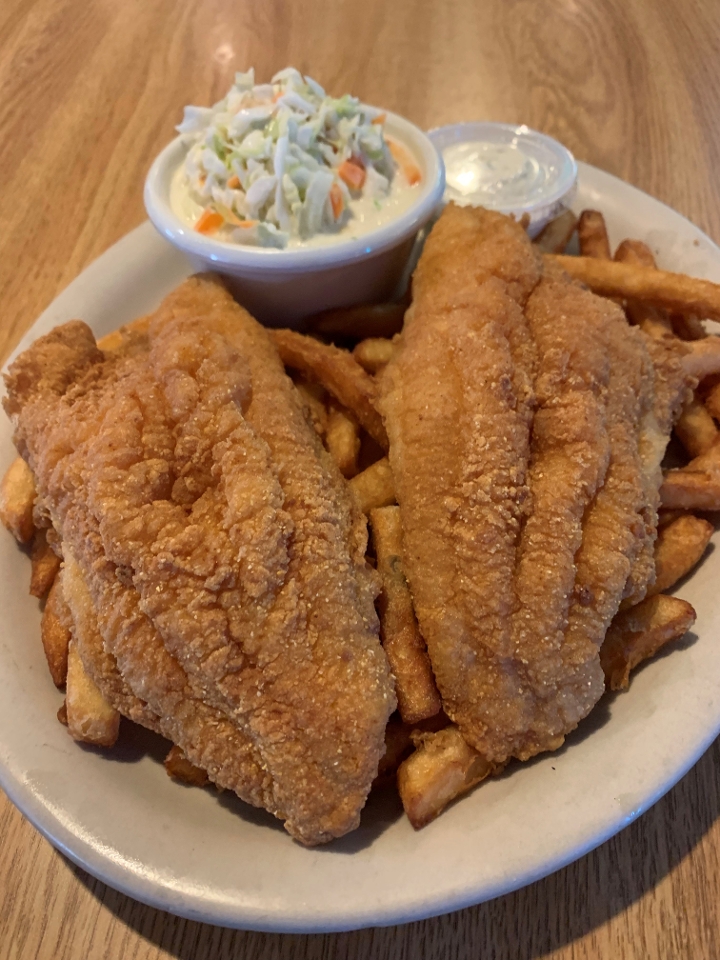 Order Southern Catfish Dinner food online from Chuck Bbq store, Burbank on bringmethat.com