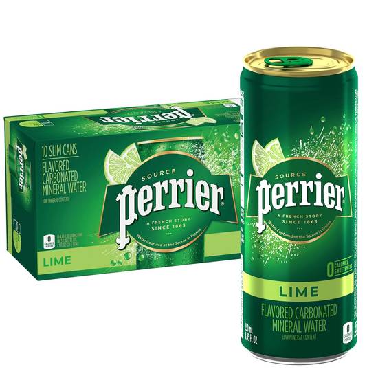 Order Perrier Lime Flavored Sparkling Mineral Water, 8.45 OZ Cans, 10 CT food online from Cvs store, TRAVERSE CITY on bringmethat.com