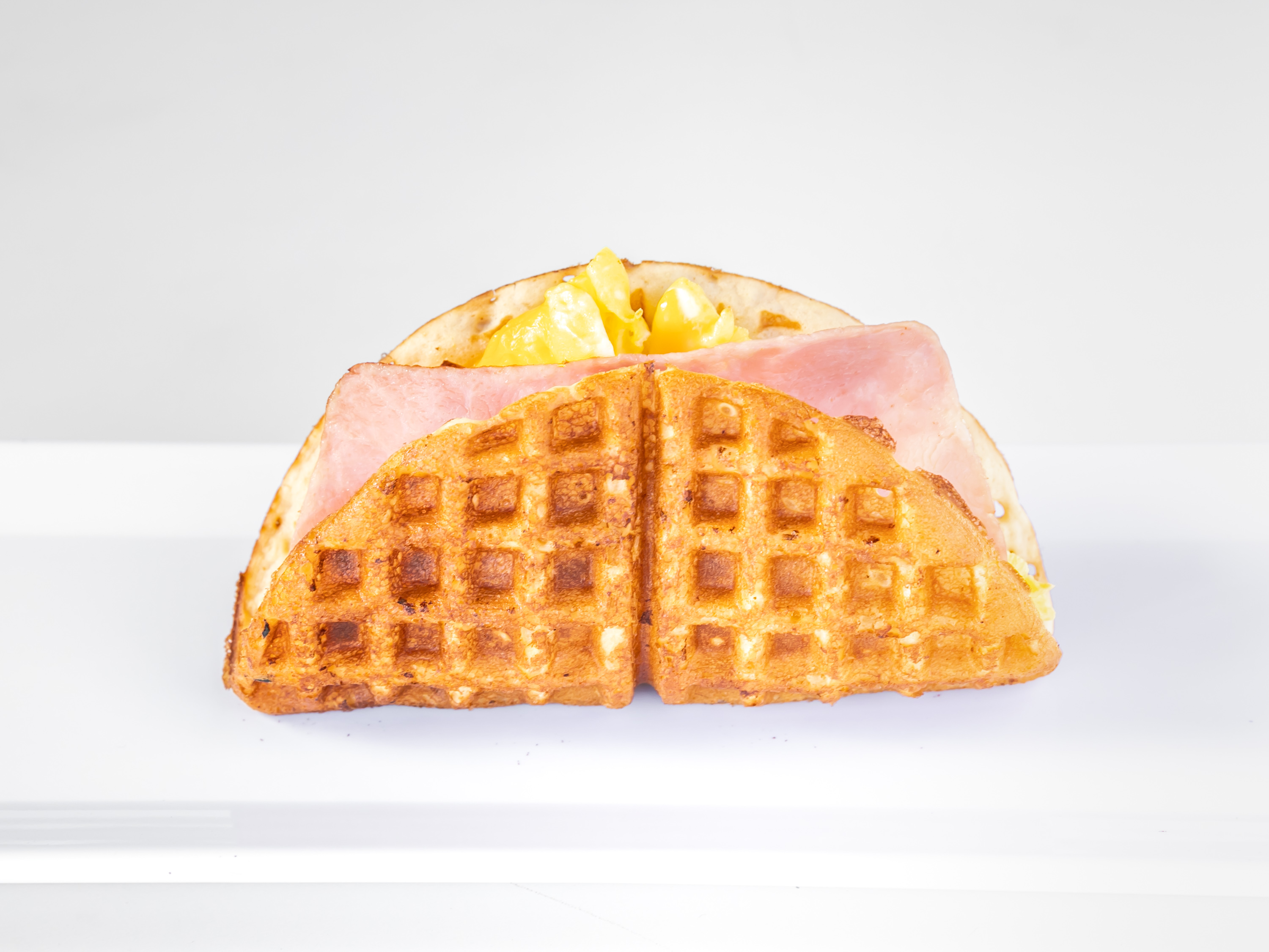 Order Ham, egg and Cheese Waffle Sandwich food online from Famous Waffle Sandwich store, San Diego on bringmethat.com