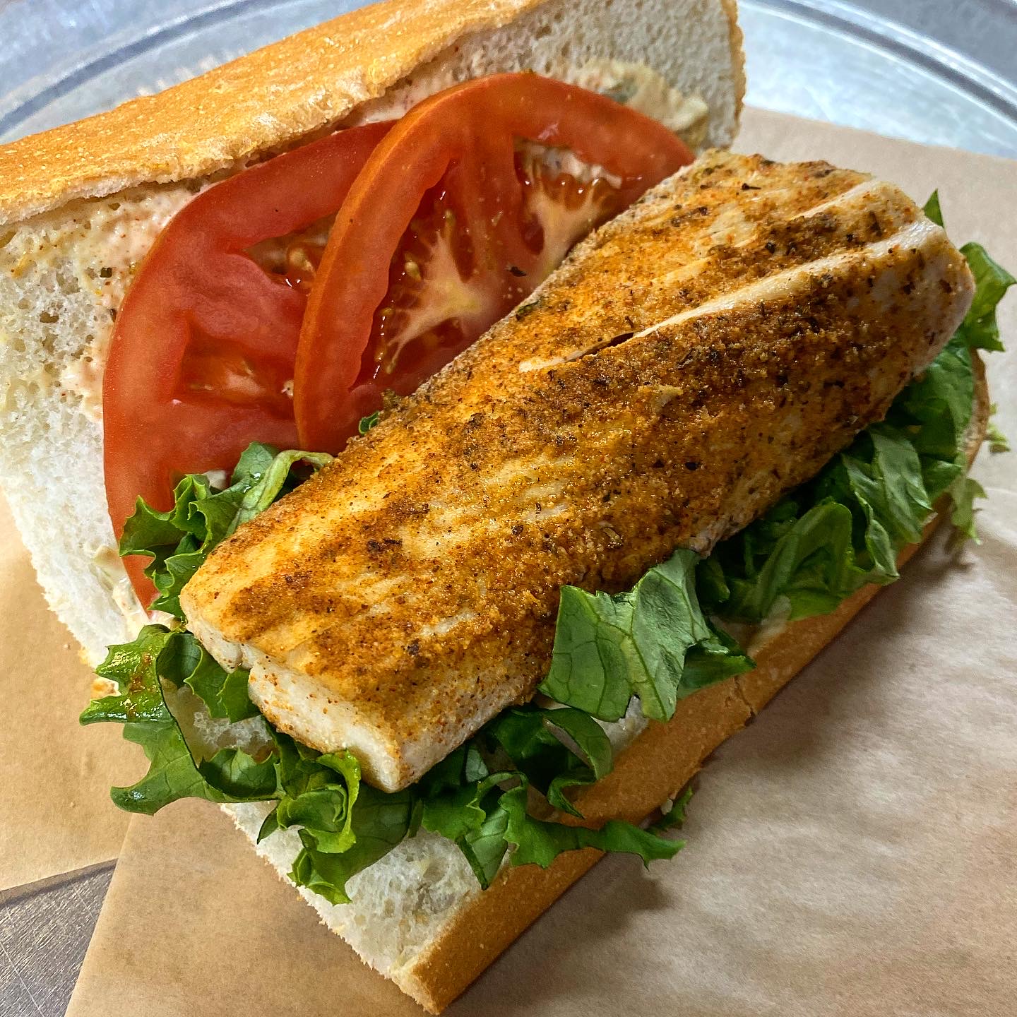 Order Blackened Mahi Sandwich food online from The Mill On Macarthur store, Richmond on bringmethat.com