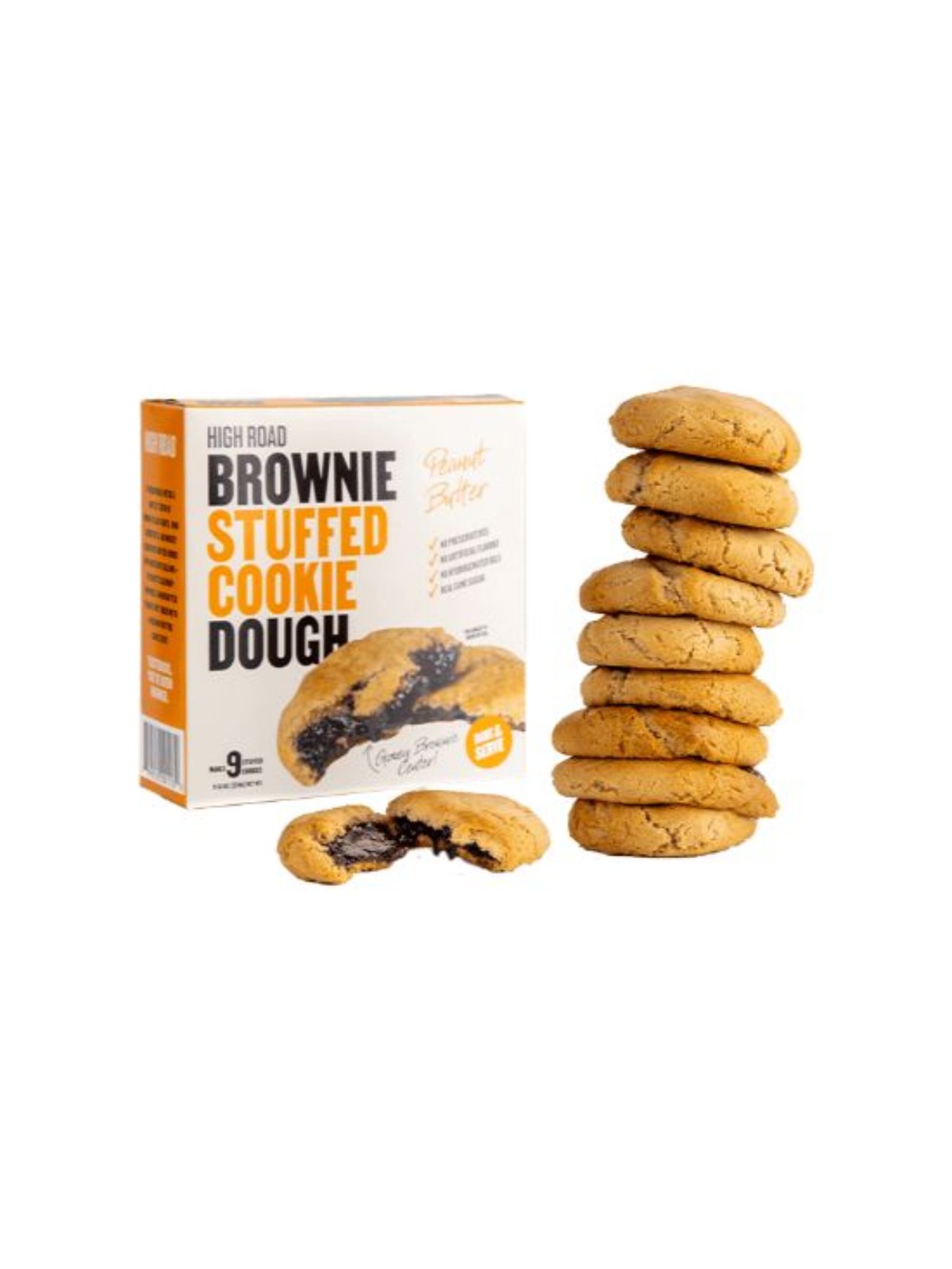 Order High Road Craft Ready to Bake Peanut Butter Brownie Stuffed Cookie Dough (270g x 9-count) food online from Stock-Up Mart store, Marietta on bringmethat.com