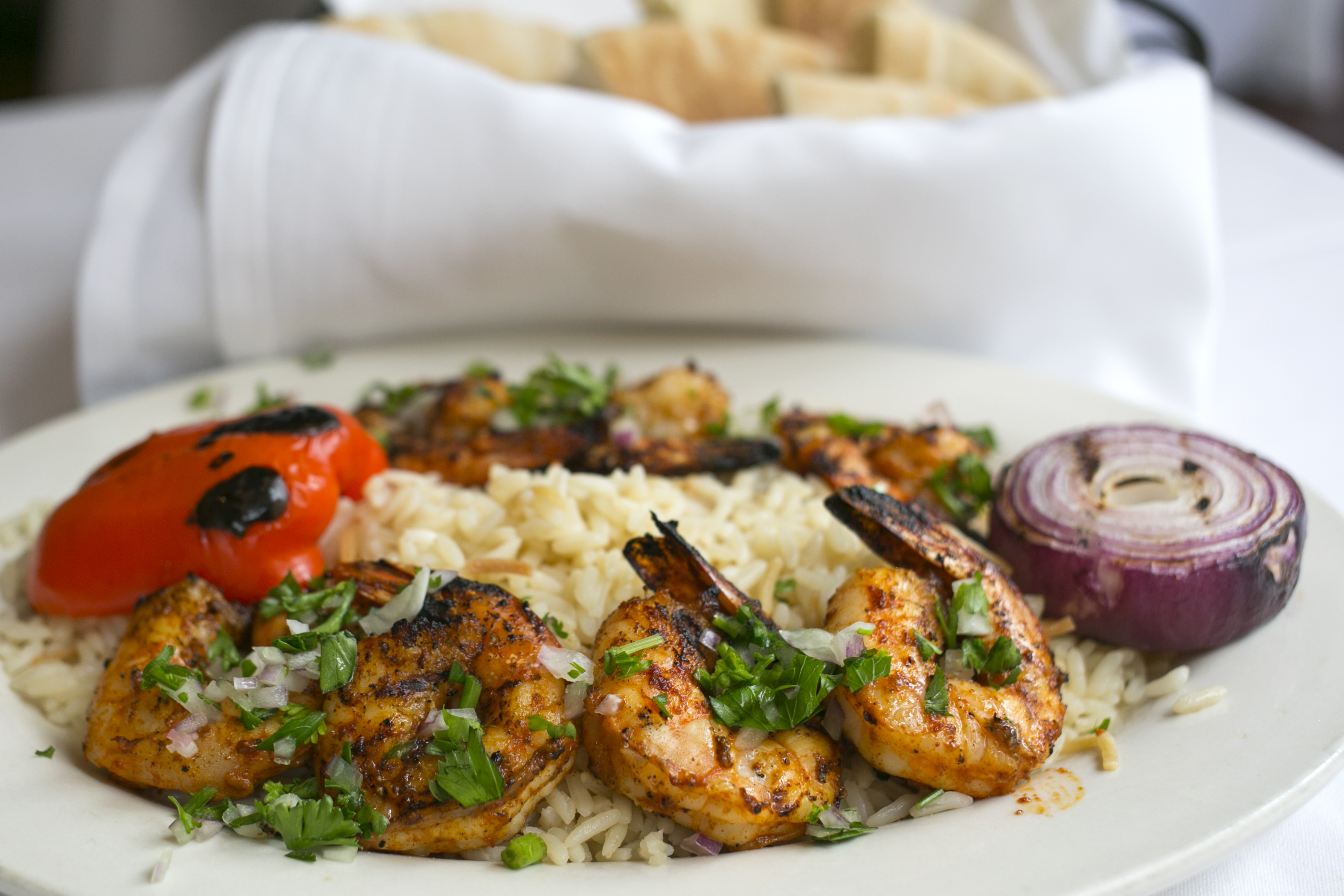 Order Shrimp Kebab food online from Sayat Nova Armenian Restaurant store, Chicago on bringmethat.com