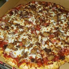 Order Carnivore Pizza food online from Dan Pizza Wings n Beer Deck store, Kemah on bringmethat.com