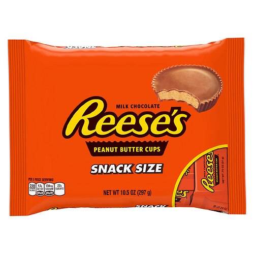 Order Reese's Halloween Snack Size Cups Candy, Individually Wrapped, Gluten Free, Small Bag Milk Chocolate Peanut Butter - 10.5 oz food online from Walgreens store, OLNEY on bringmethat.com