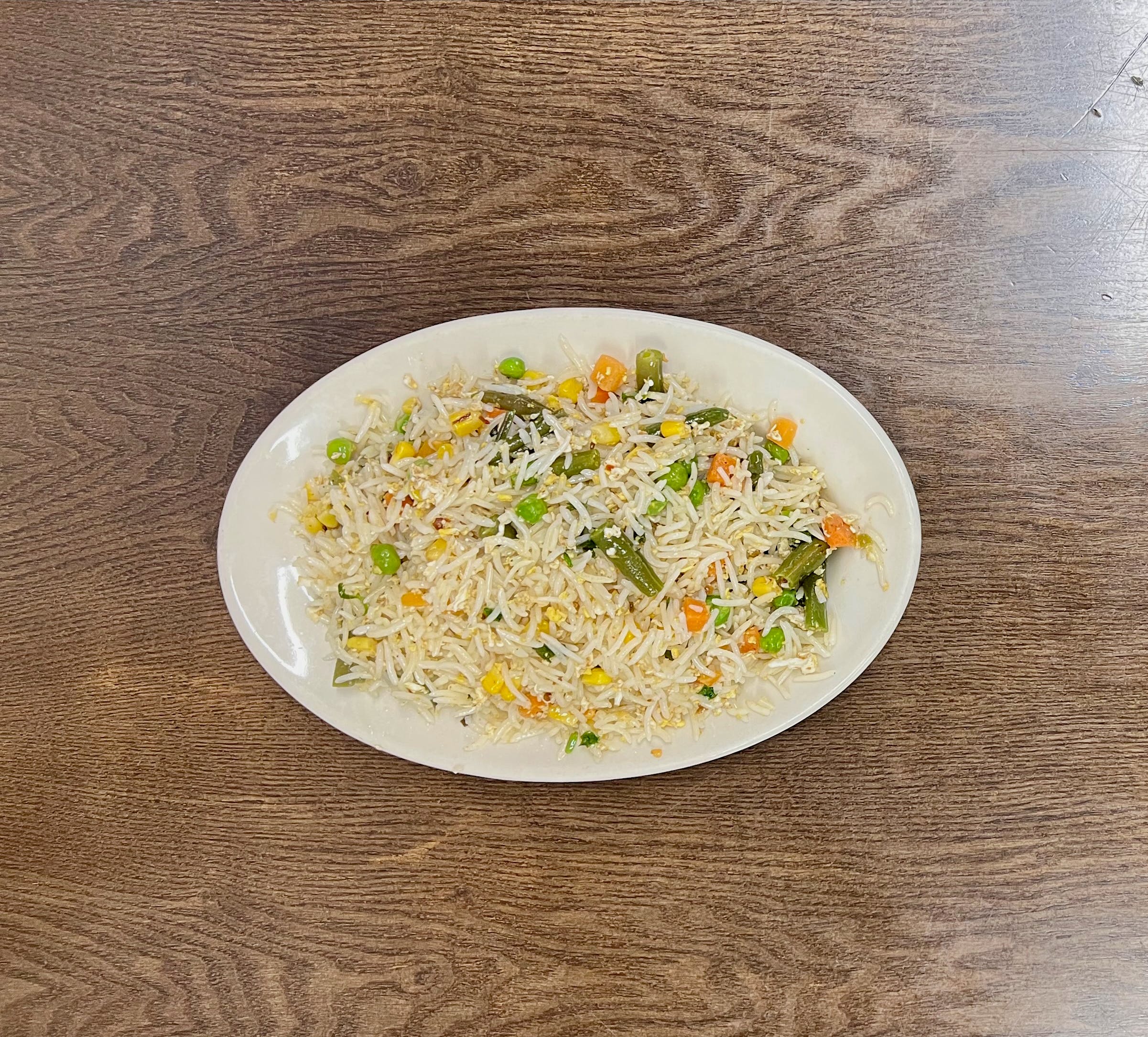 Order Veggie Fried Rice - Entree food online from Man O Salwa store, Windsor Mill on bringmethat.com