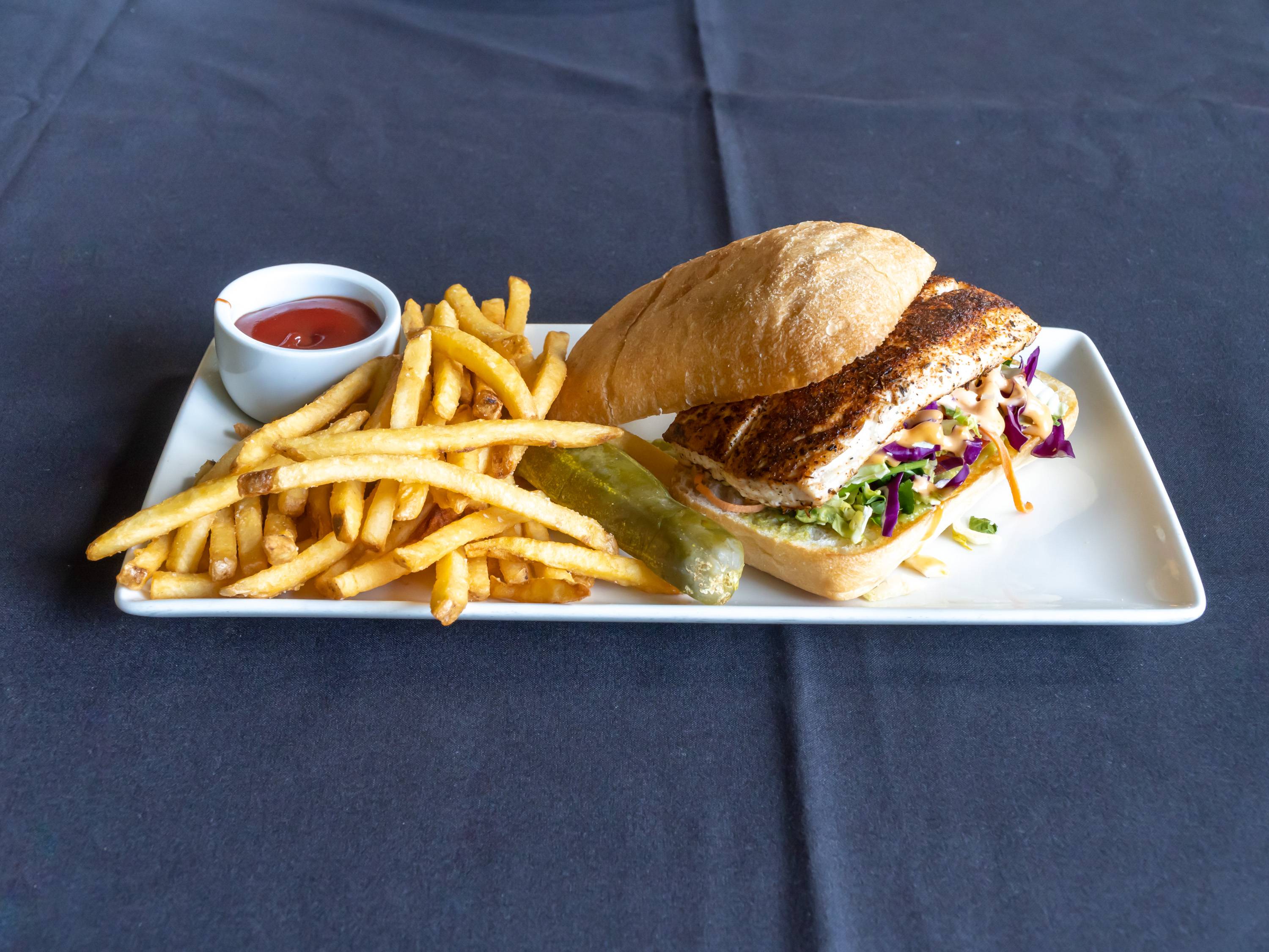 Order Fish Sandwich food online from Red Restaurant & Bar store, City of Industry on bringmethat.com