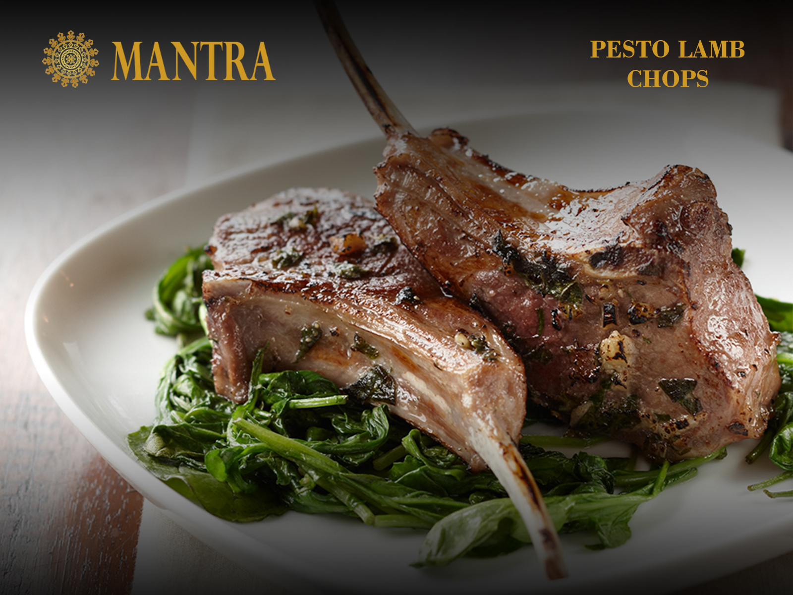 Order Pesto Lamb Chops food online from Mantra restaurant store, Jersey City on bringmethat.com