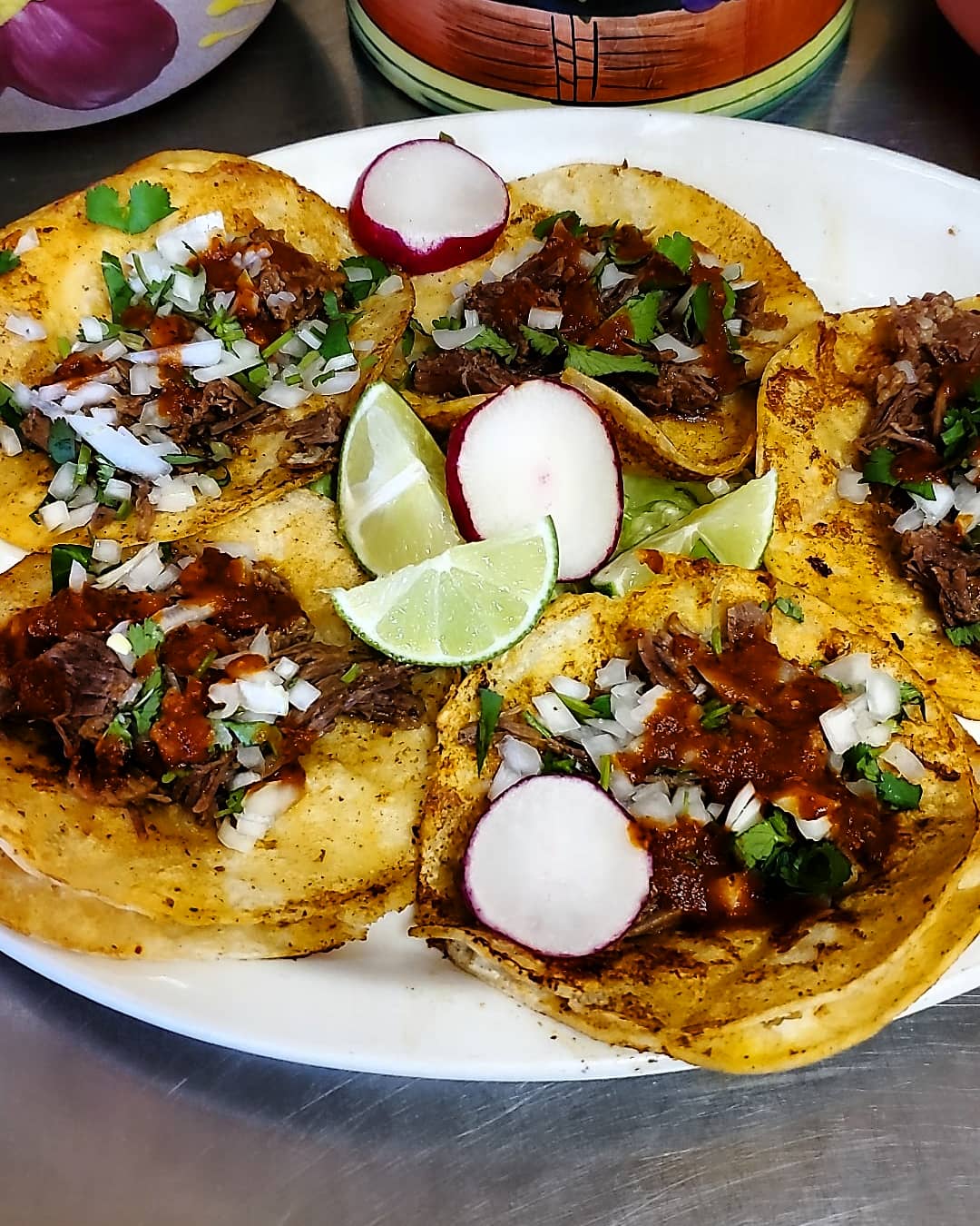 Order 5 Birria Taco Plate food online from Los Chilitos Restaurant store, South El Monte on bringmethat.com