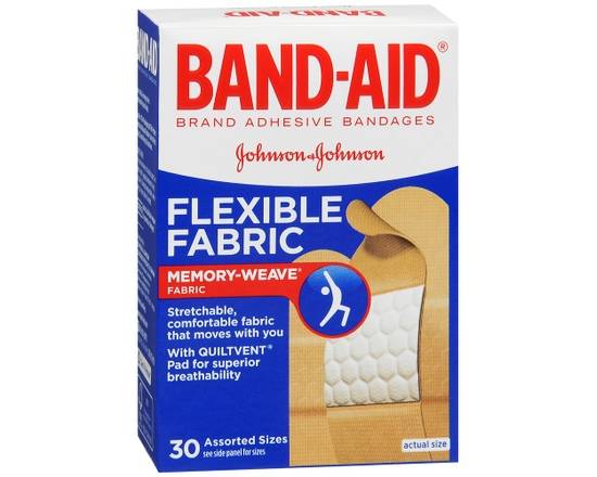 Order BAND-AID Flexible Fabric Adhesive Bandages Assorted Sizes food online from Scripx Pharmacy store, Plano on bringmethat.com