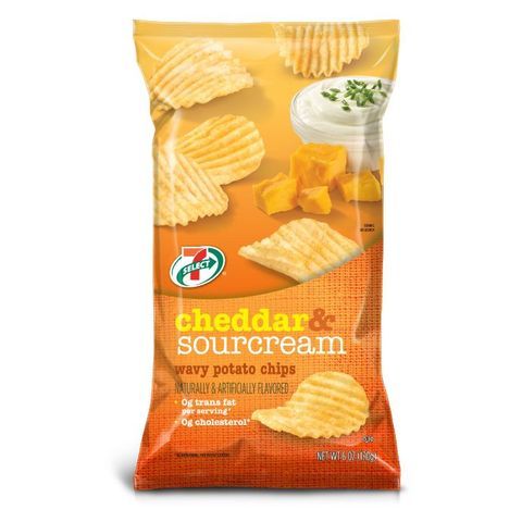 Order 7 Select Ripple Cheddar & Sour Cream Potato Chips 6oz food online from 7-Eleven store, Princeton on bringmethat.com