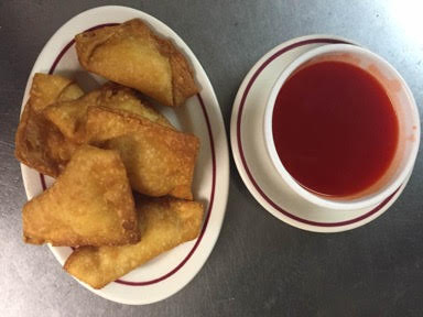 Order 9. Crab Meat Rangoon food online from Dongs Szechuan Village store, Springfield on bringmethat.com