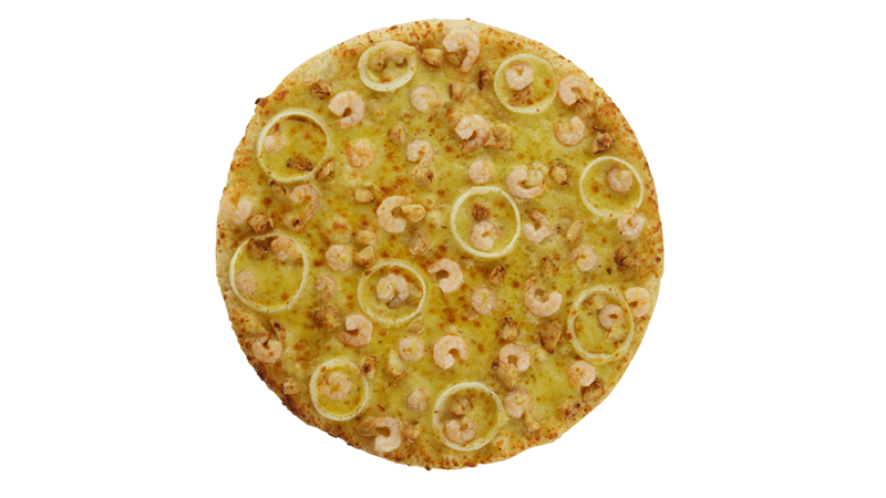 Order Roasted Garlic and Shrimp Pizza food online from Yellow Cab Pizza store, Honolulu on bringmethat.com